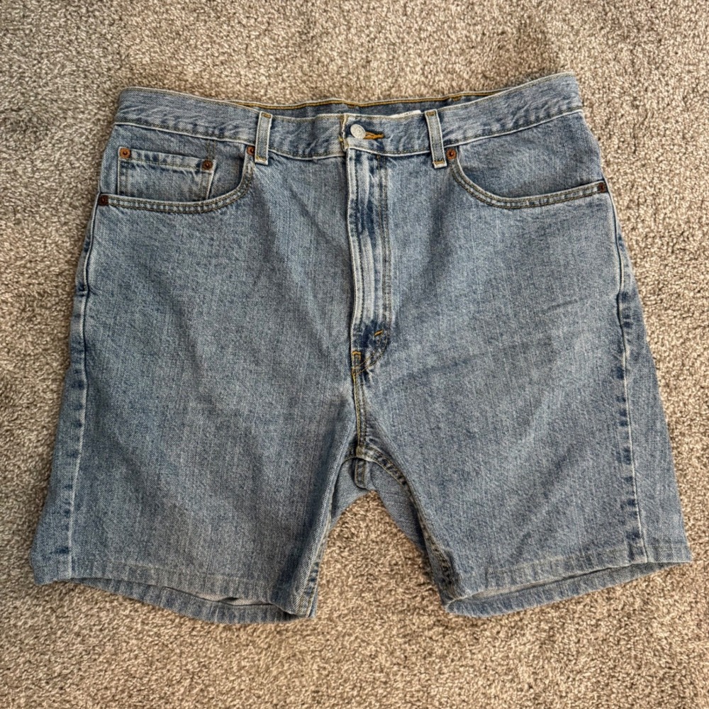 Vintage 90s Skater‎ Jorts Levi 505 Shorts 38 Light Wash Blue
